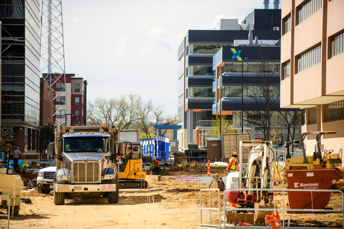 construction site in downtown rochester